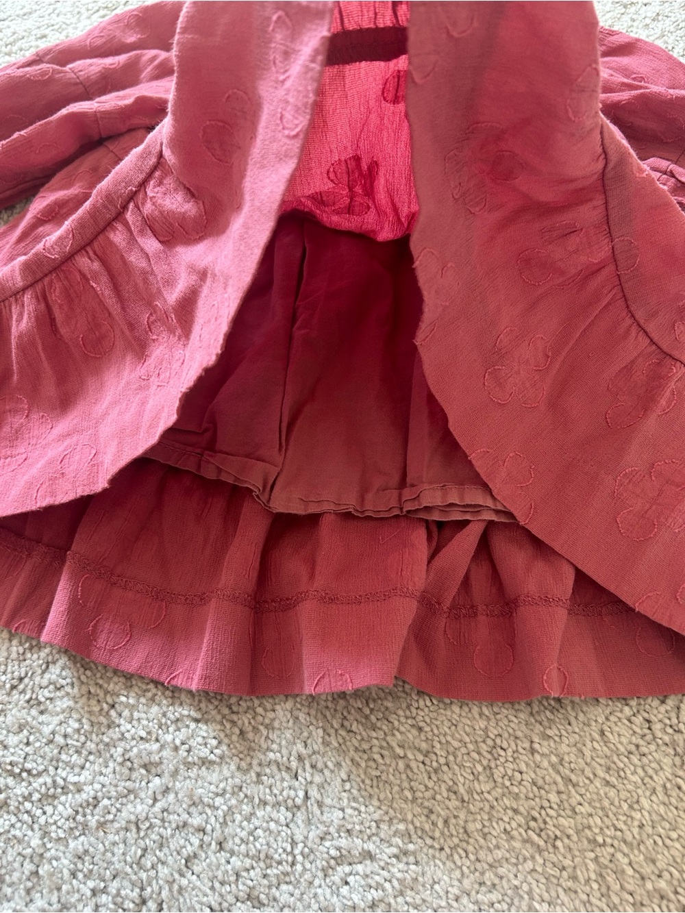 Girls' Pink Tiered Long-Sleeve Dress - Picture 3 of 4